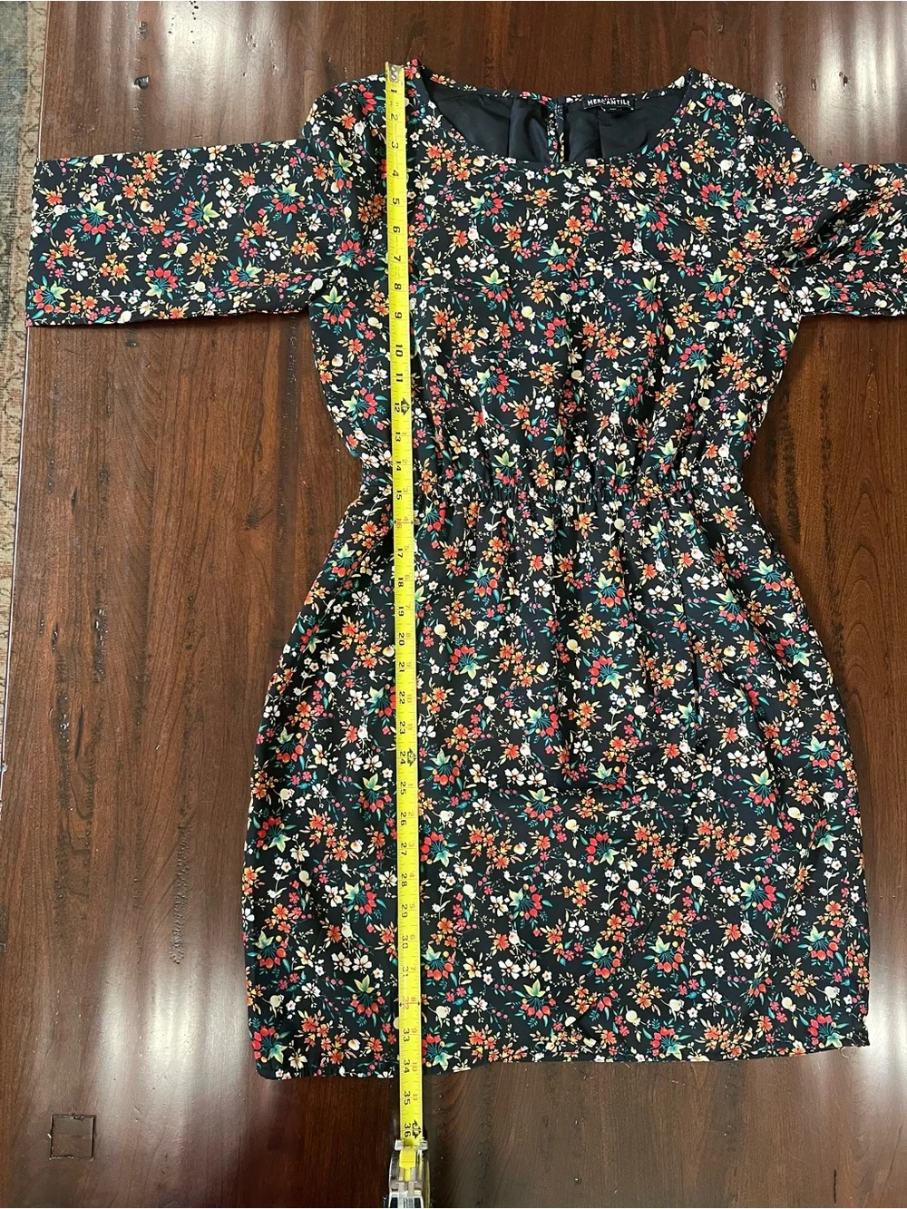J. Crew Mercantile Black Floral Dress